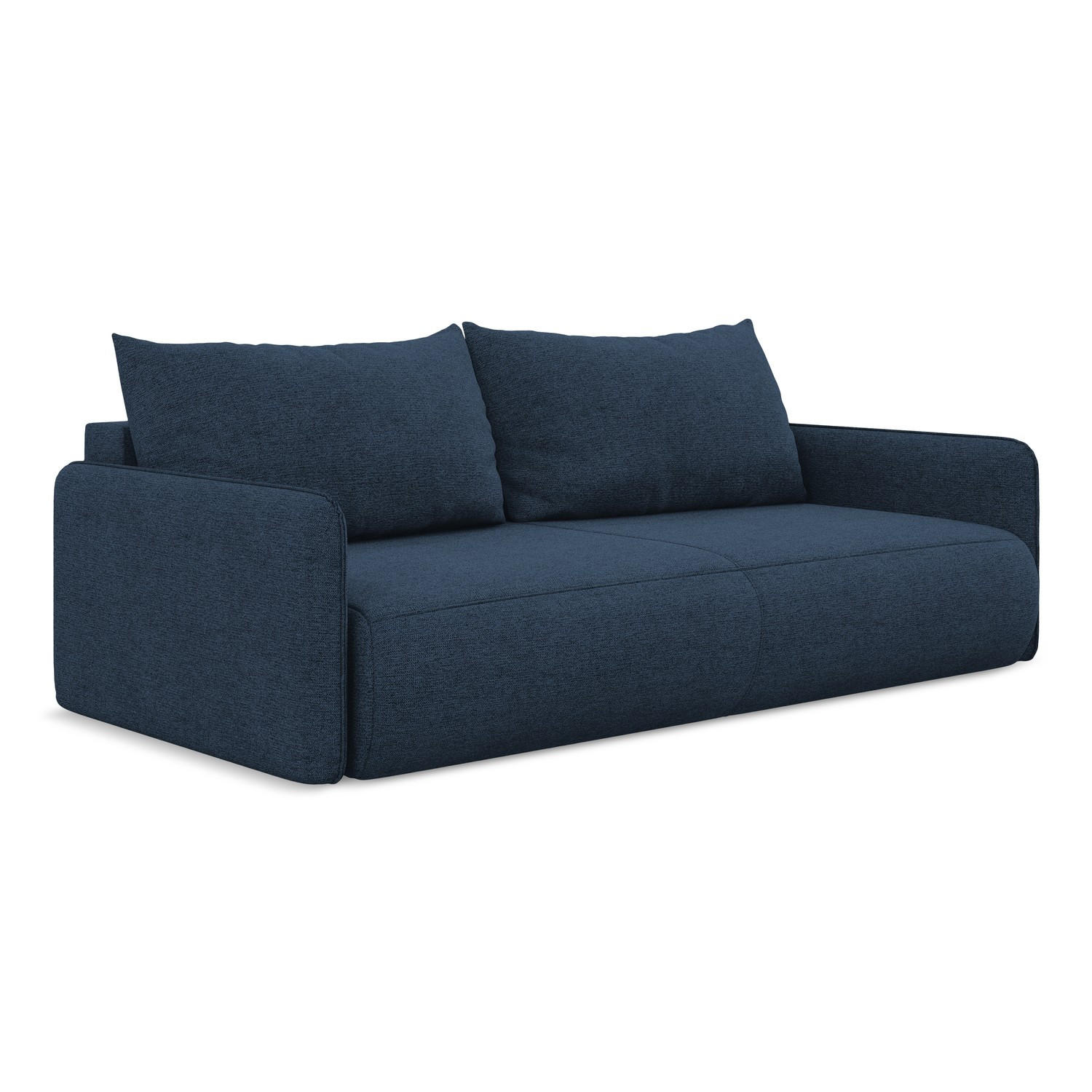 3-SITZER SOFA mit Schlaffunktion Chenille Stoff Blau - Blau/Schwarz, Kunststoff/Textil (216/86/105cm) - LaMiaSofa