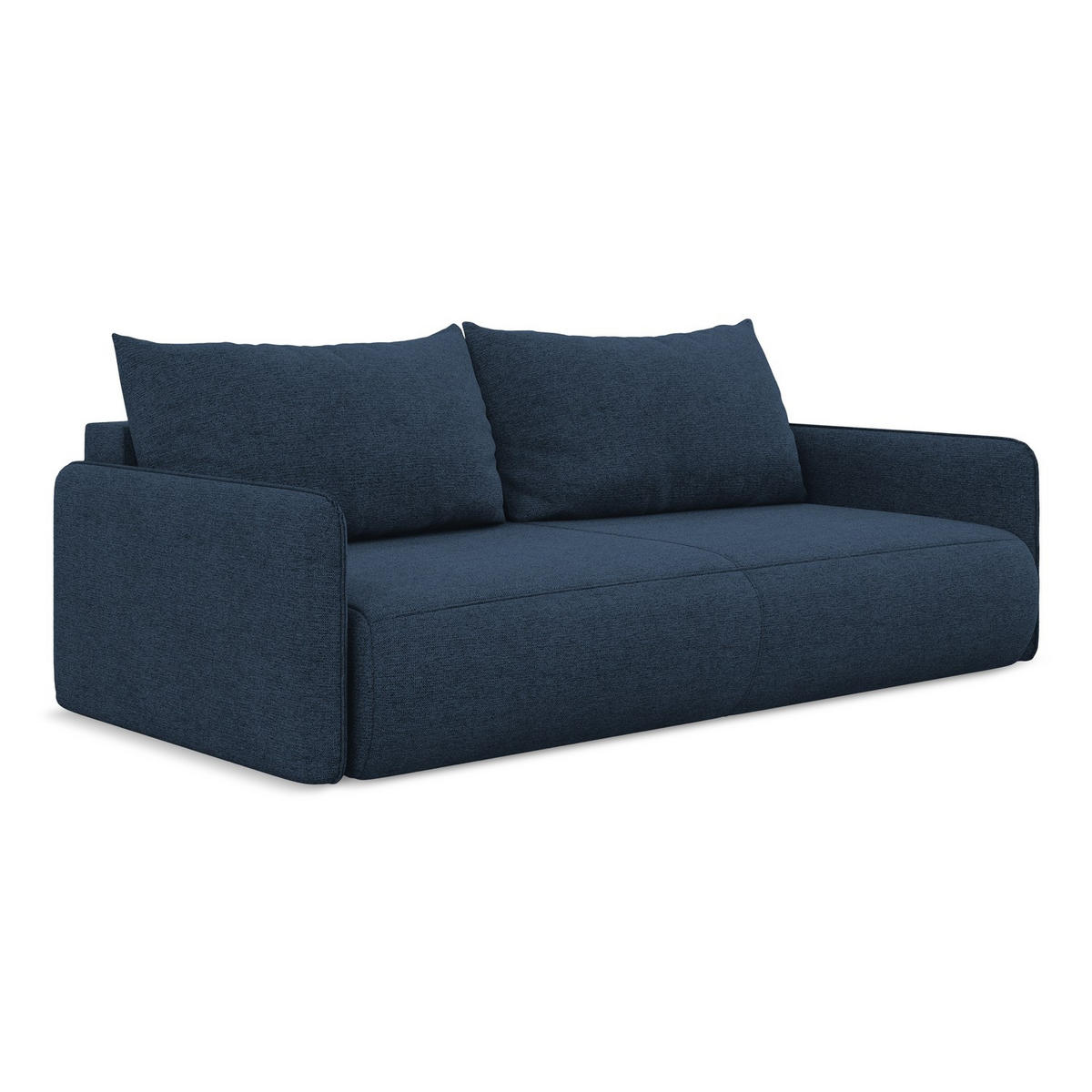 3-SITZER SOFA mit Schlaffunktion Chenille Stoff Blau - Blau/Schwarz, Kunststoff/Textil (216/86/105cm) - LaMiaSofa