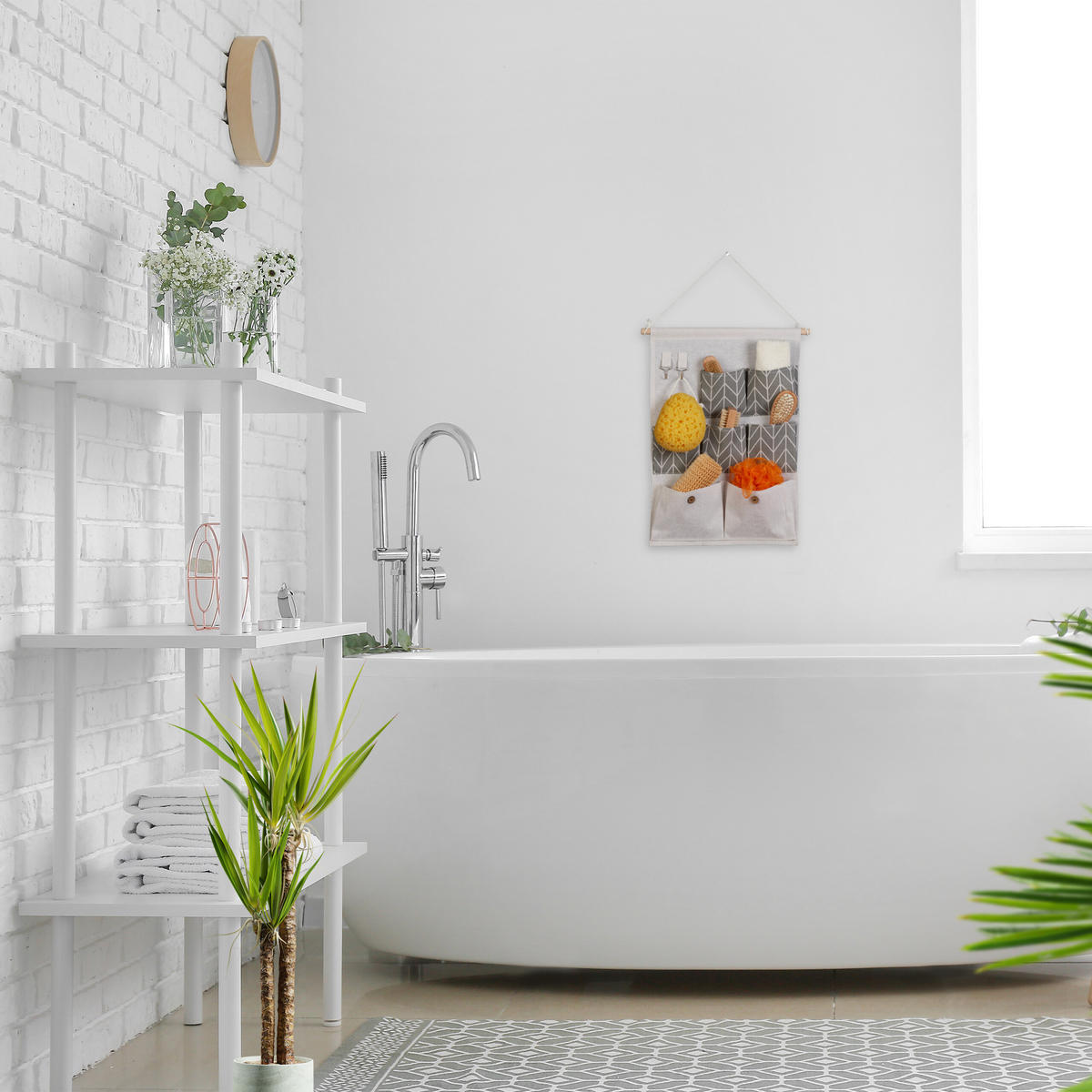 ZÁVĚSNÝ organizér - různobarevná, kov/dřevo (39/60/2cm) - Relaxdays