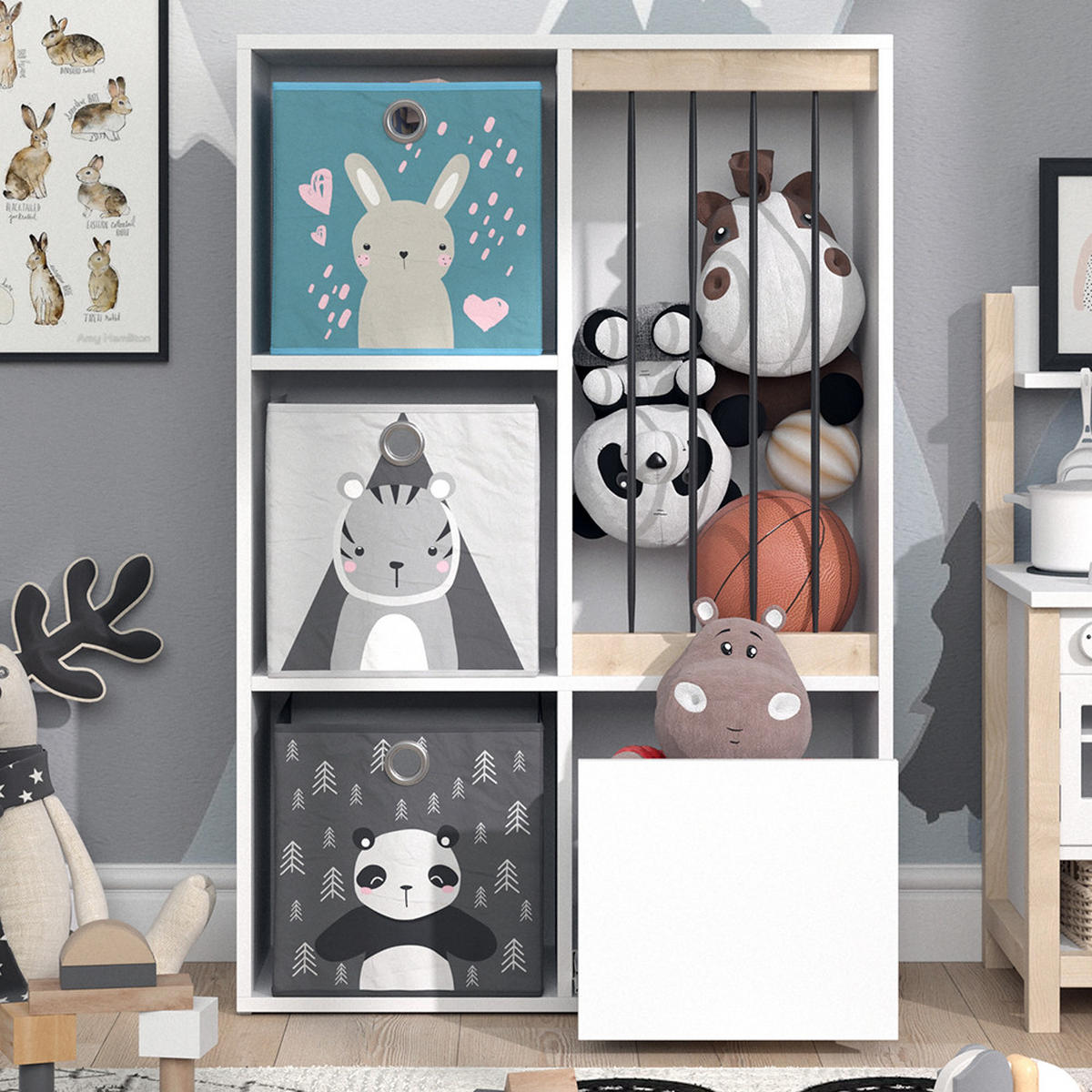 KINDERREGAL Luigi Weiß 72 x 107.8 cm - Weiß, Holzwerkstoff (29.2/107.8/72cm) - Vicco