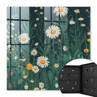 SCHLÜSSELBOX Schwarz 30x30 cm- Türöffnung nach rechts - Blumenwiese - Grün, Metall (30/30/5cm) - TULUP