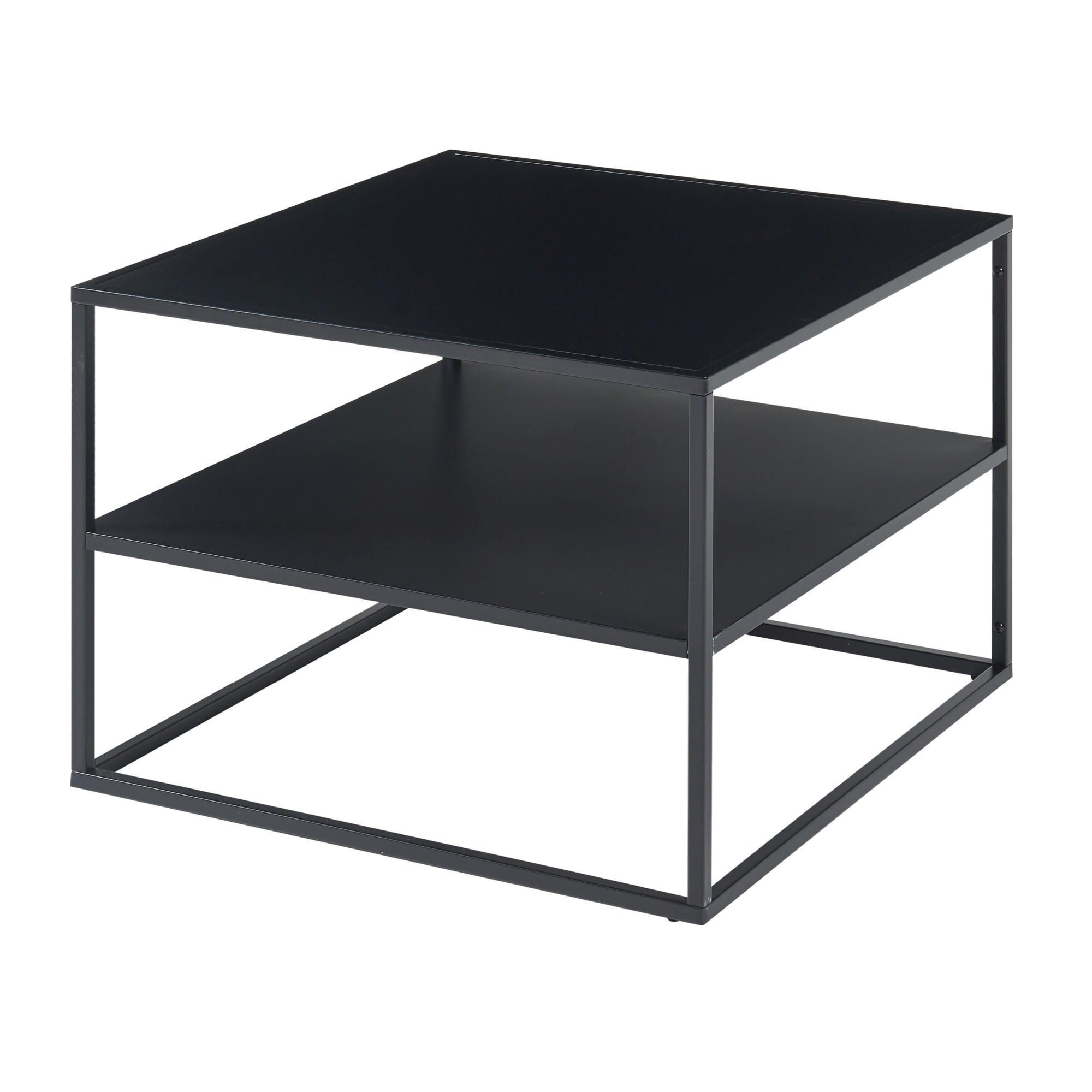COUCHTISCH Solund 60/60/45 cm - Schwarz, Metall (60/60/45cm) - [en.casa]
