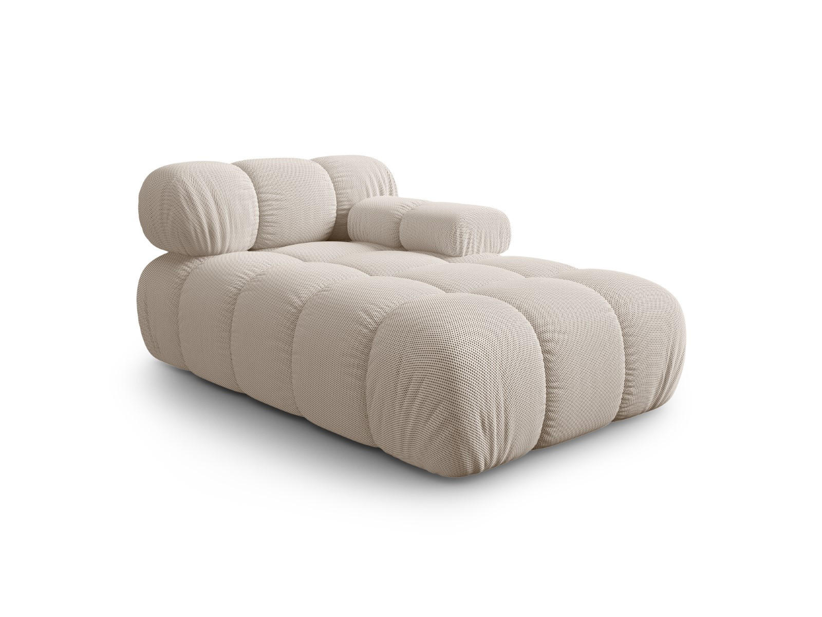 CHAISELONGUE rechts Bellis aus 3D-Stoff leichtes beige - Creme, Textil (94/70/155cm) - Micadoni