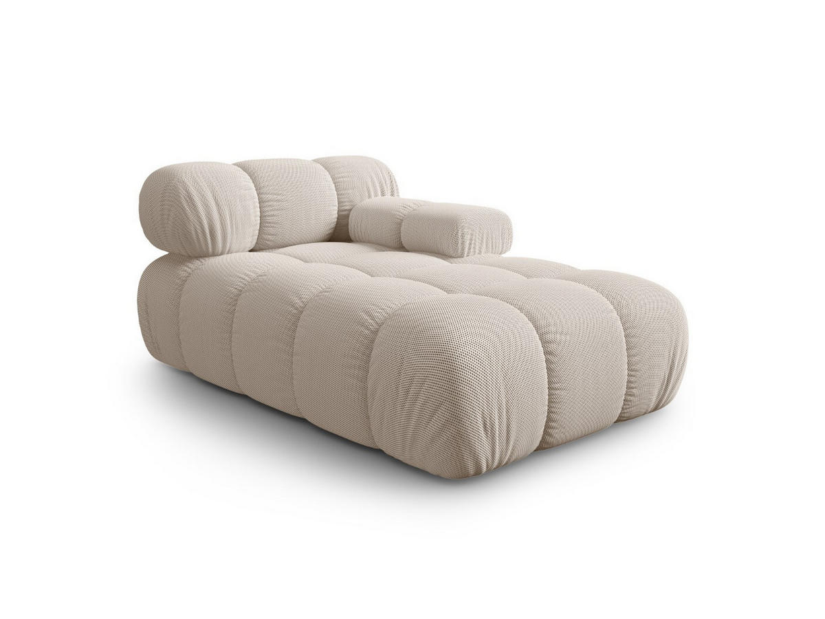 CHAISELONGUE rechts Bellis aus 3D-Stoff leichtes beige - Creme, Textil (94/70/155cm) - Micadoni