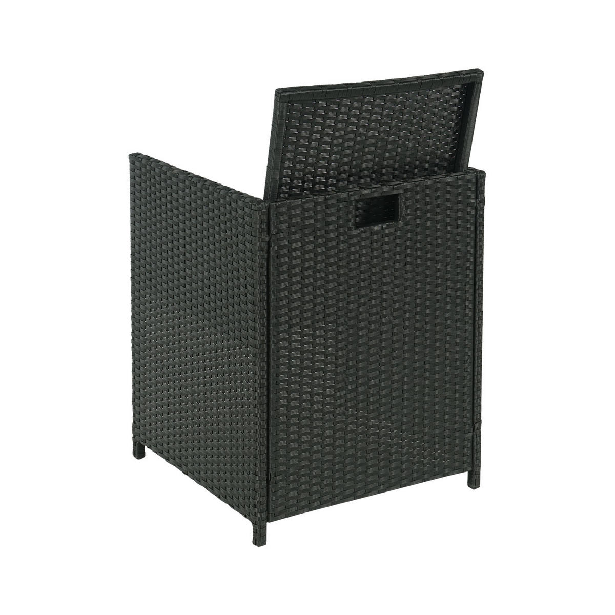 POLY-RATTAN GARTENSTUHL Schwarz, Hellgrau - Hellgrau/Schwarz, Kunststoff (53/88/53cm) - MCW