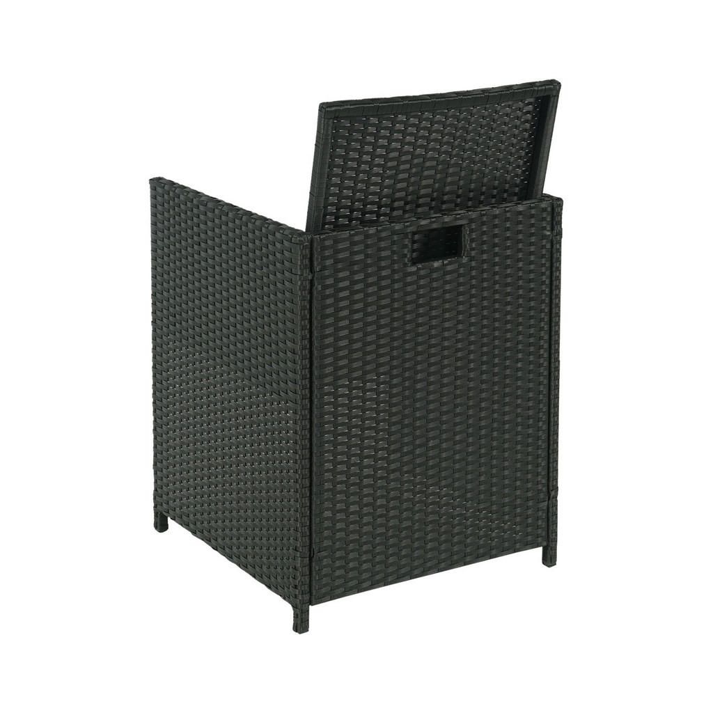 Thumbnail - MCW Poly-Rattan, Schwarz, Hellgrau, Kunststoff, 53x88x53 cm, Gartenmöbel, Gartenstühle, Gartenstühle