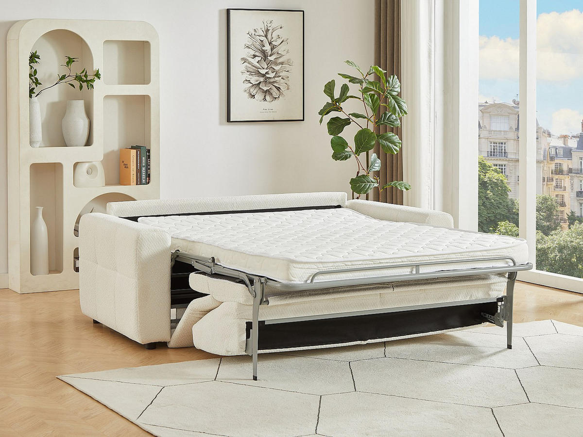 3-SITZER-SCHLAFSOFA aus beigem Chenillestoff ISISTIA - Beige, Textil (202/95/100cm) - Vente-Unique