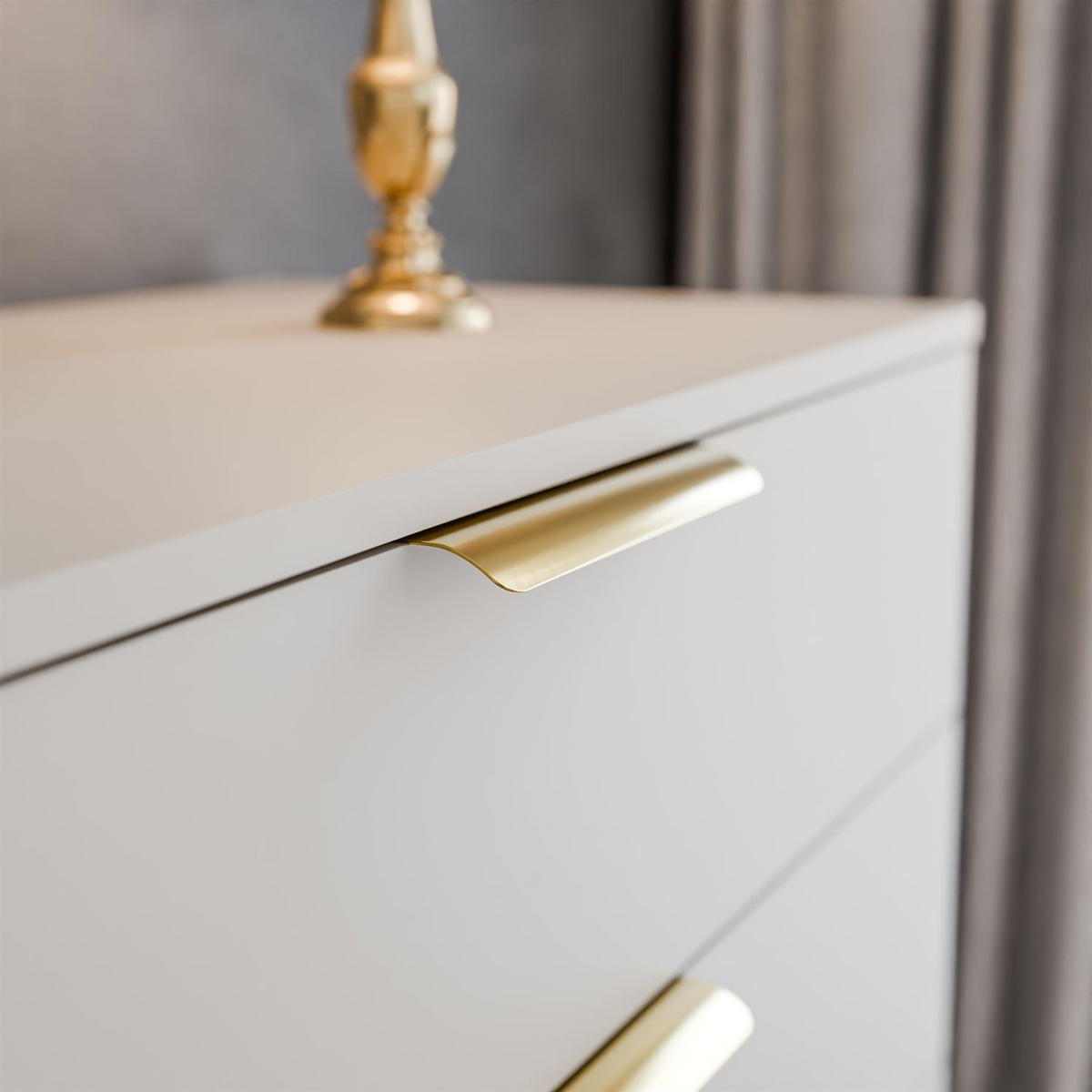 KOMMODE LINA KASCHMIR 95 LED auf hohen Beinen Gold Chrom - Kaschmir, Holzwerkstoff (95/84/40cm) - Lookway