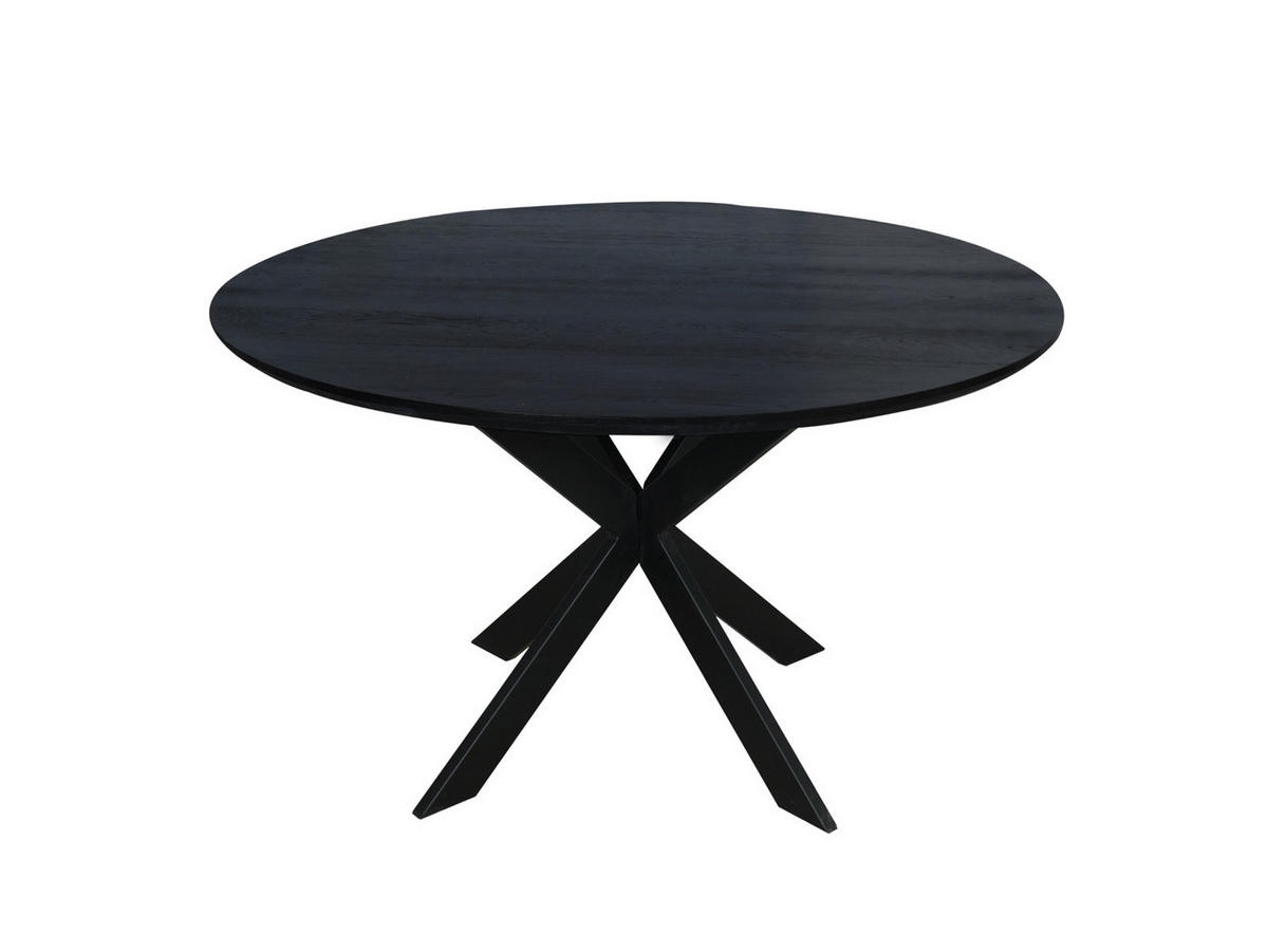 ESSTISCH Ferro aus Eiche | Rund Durchmesser 110 cm Schwarz - Schwarz, Holz (110/110/76cm) - Villa Möbel