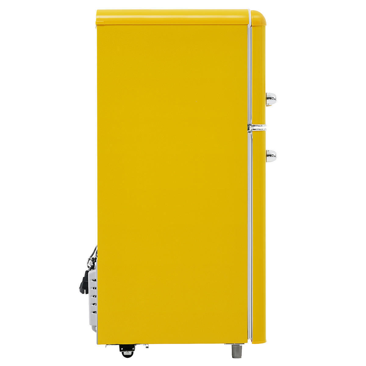 KÜHLSCHRÄNKE Retrok Zweitürig - 72L Kühl-Gefrierkombination - Gelb - 39dB LED - Gelb, Metall (45/91/46cm) - Raelunyi