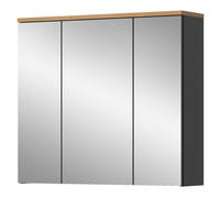 SPIEGELSCHRANK Eiche, grau 80 cm, Badschrank mit Soft-Close - Eiche Artisan/Grau, Glas/Holzwerkstoff (80/73/21cm) - Inn.Furn