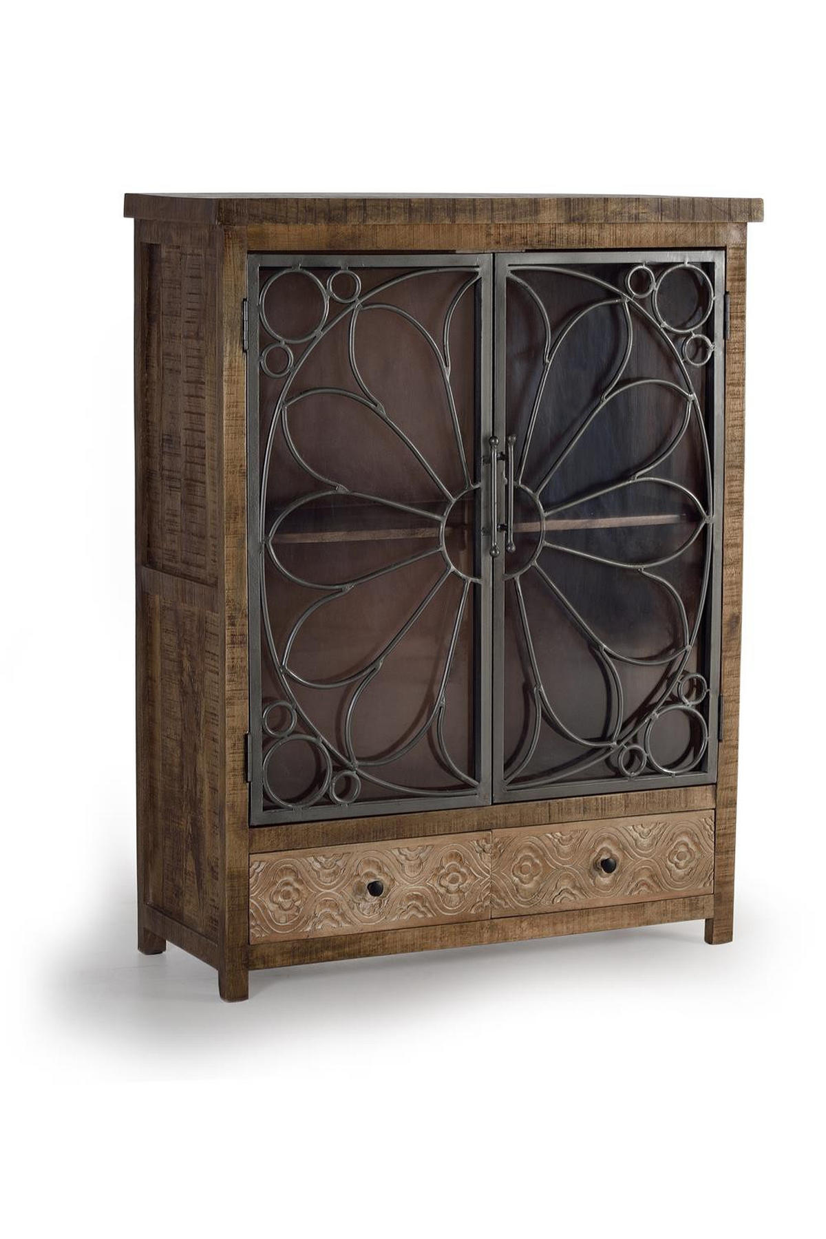 VITRINE gealtertem braunem Mangoholz - Braun, Holz (40/130/100cm) - Giner y Colomer