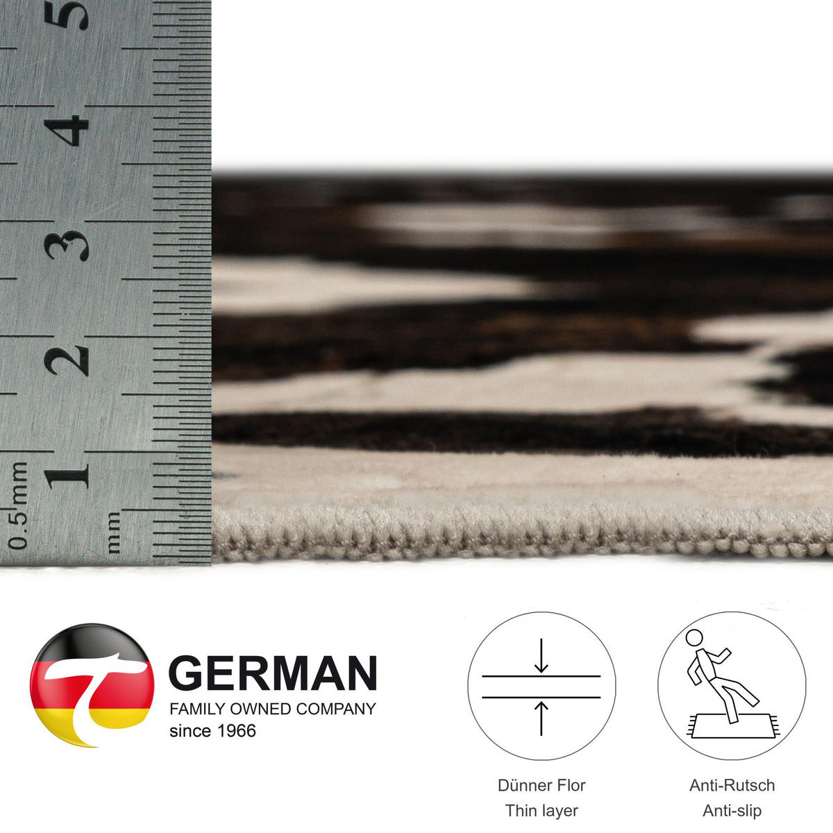 KUNSTFELL-TEPPICH Emilia 70x90 cm - Schwarz, Textil (70/90cm) - Gino Falcone