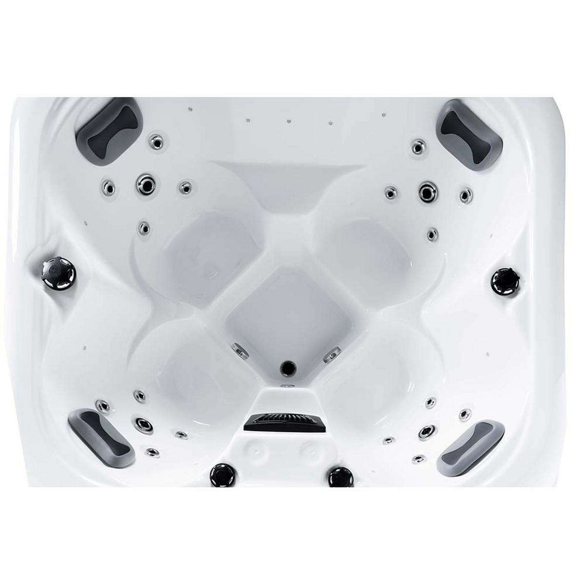 OUTDOOR Whirlpool mit Treppe und Thermoabdeckung SEA STAR 180 x 160 cm 4 Personen - Anthrazit, Kunststoff (160/79/180cm) - Home Deluxe