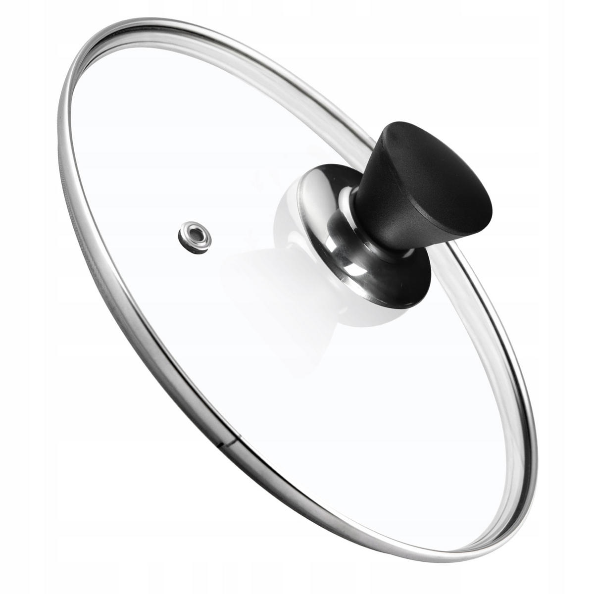 DECKEL mit schwarzem Griff, 28 cm - Transparent, Glas/Kunststoff (28cm) - KADAX