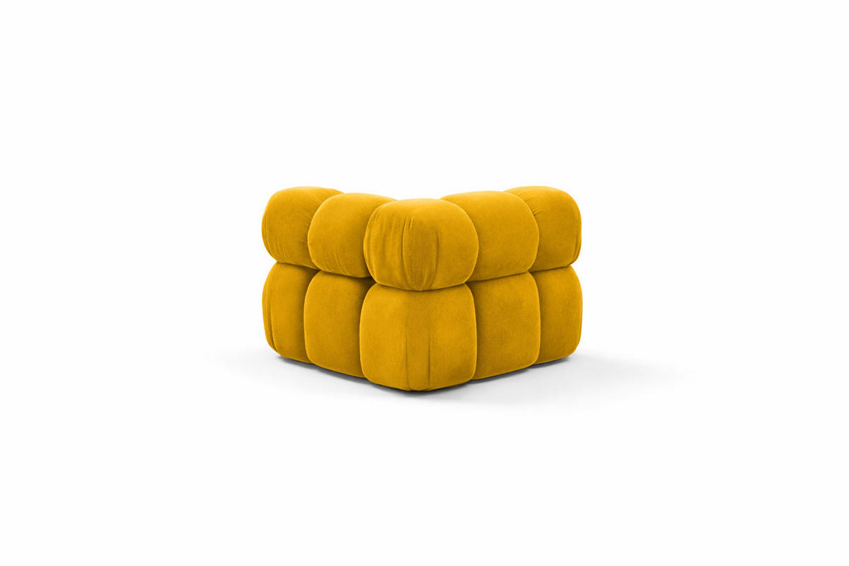 ECKMODUL, Für Modulares System, Stoff Salvador, Gelb, Selia - Gelb, Holz (95/70/95cm) - Kaiser Möbel