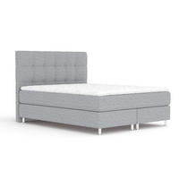 BOXSPRINGBETT Chanton Grau 200/200 cm mit Latex-Topper - Silberfarben/Grau, Holz/Holzwerkstoff (200/200cm) - Maison de Reve