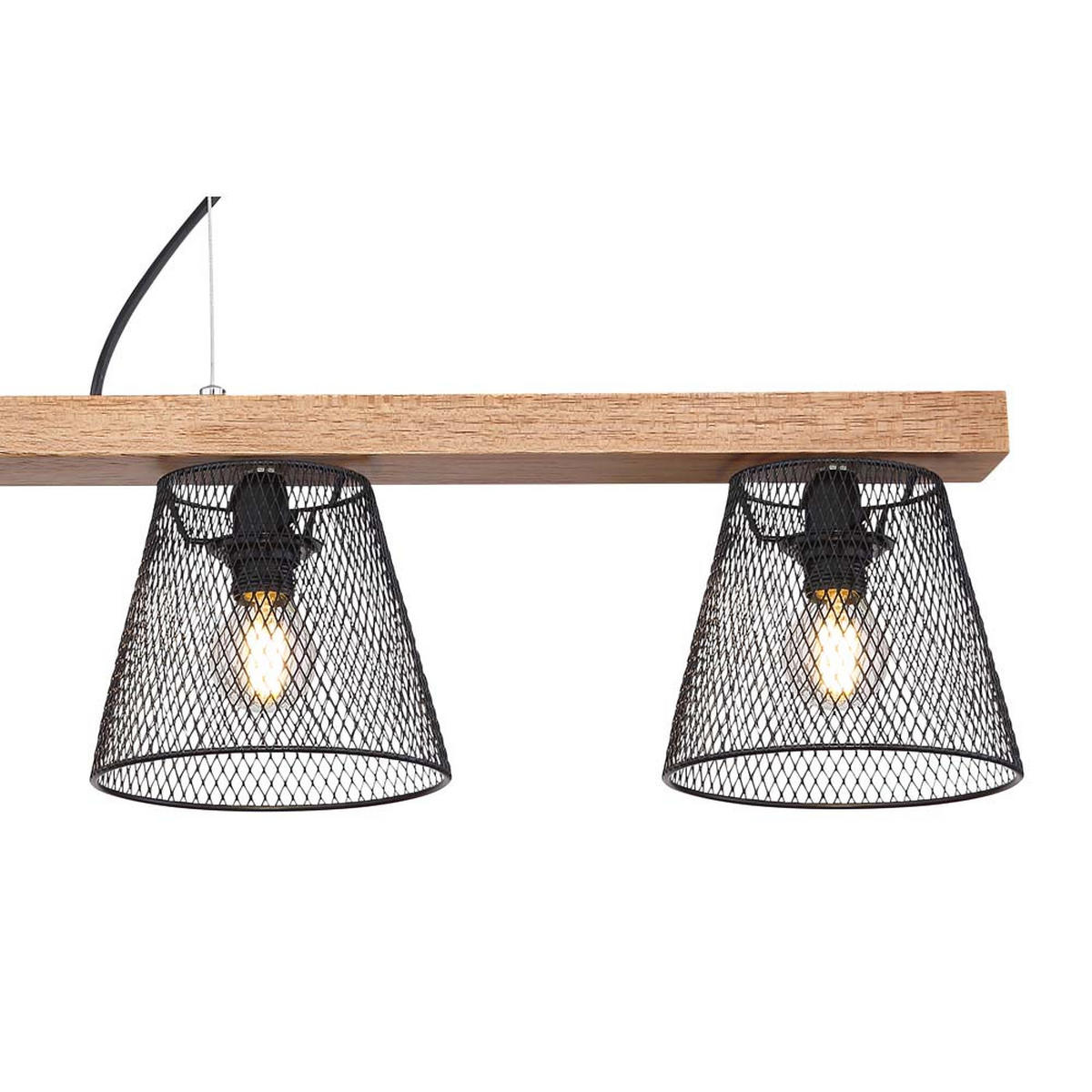 HÄNGELEUCHTE Metall Holzoptik Braun - Braun, Holz (85/15/150cm) - Globo Lighting