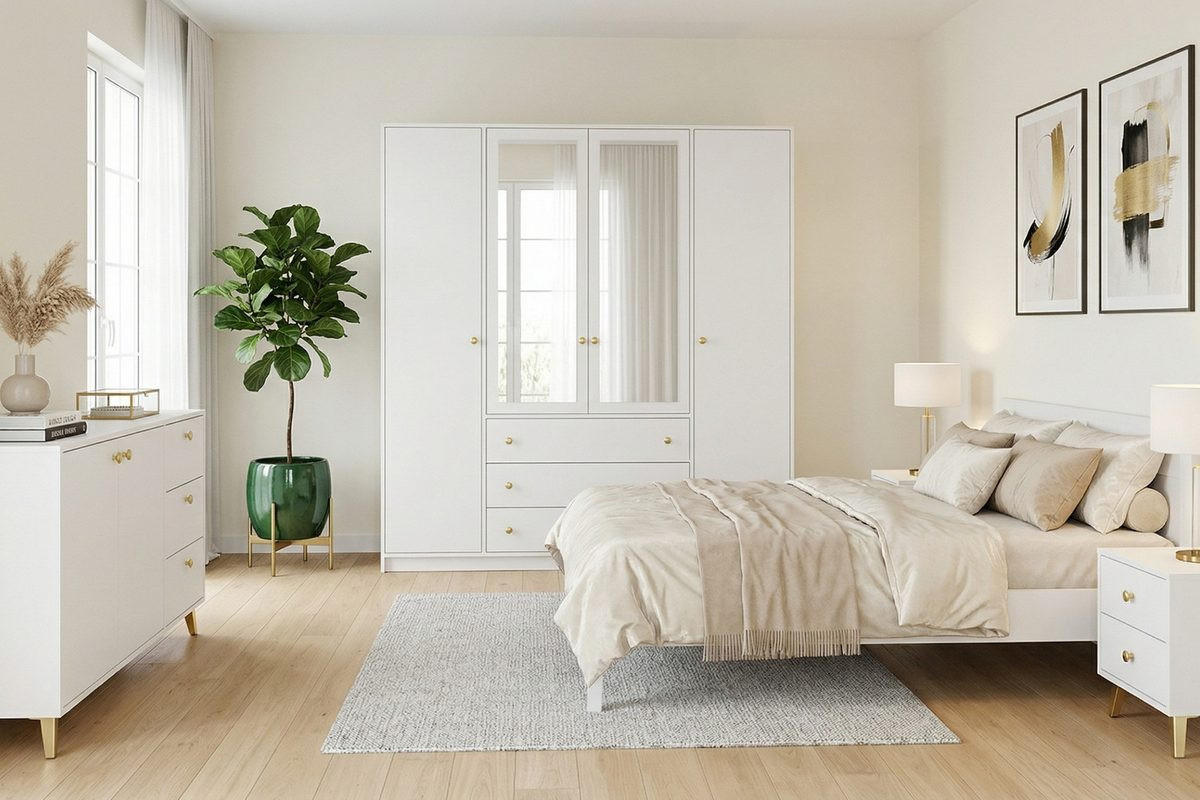 NACHTTISCH SEATTLE 54/86/41 cm in Weiß - Weiß, Holzwerkstoff (54/86/41cm) - Deine Möbel 24