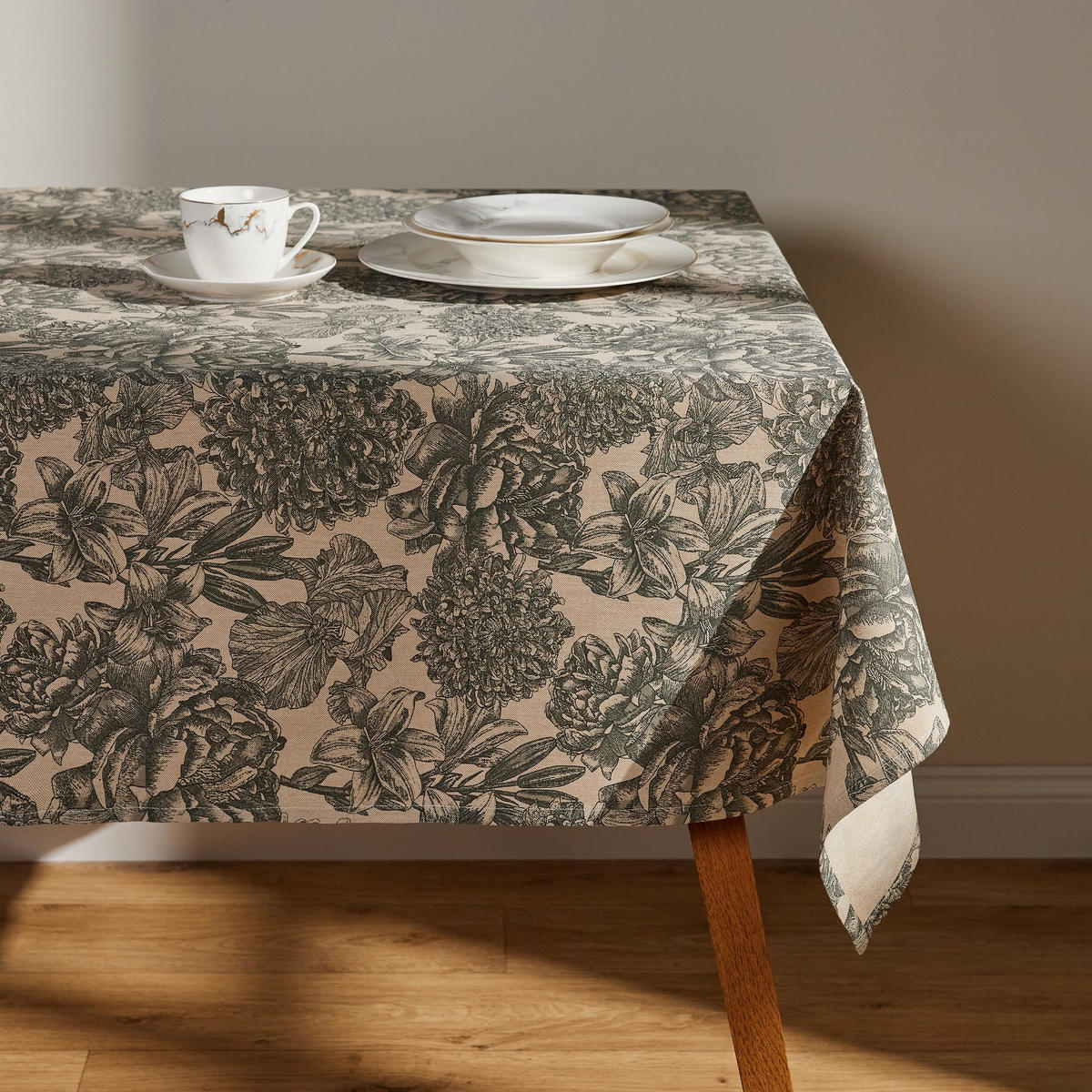 TISCHDECKE Tomilo - Beige, Textil (180/130/1cm) - home&you