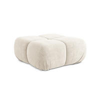 POUF Chenille Stoff Beige - Beige/Creme, Kunststoff/Textil (95/41/95cm) - Makamii