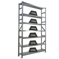 FACHBODENREGAL Proximo Stecksystem 250x150x32cm 7 Ebenen Beidseitig nutzbar Verzinkt - Silberfarben, Metall (150/250/32cm) - PROREGAL