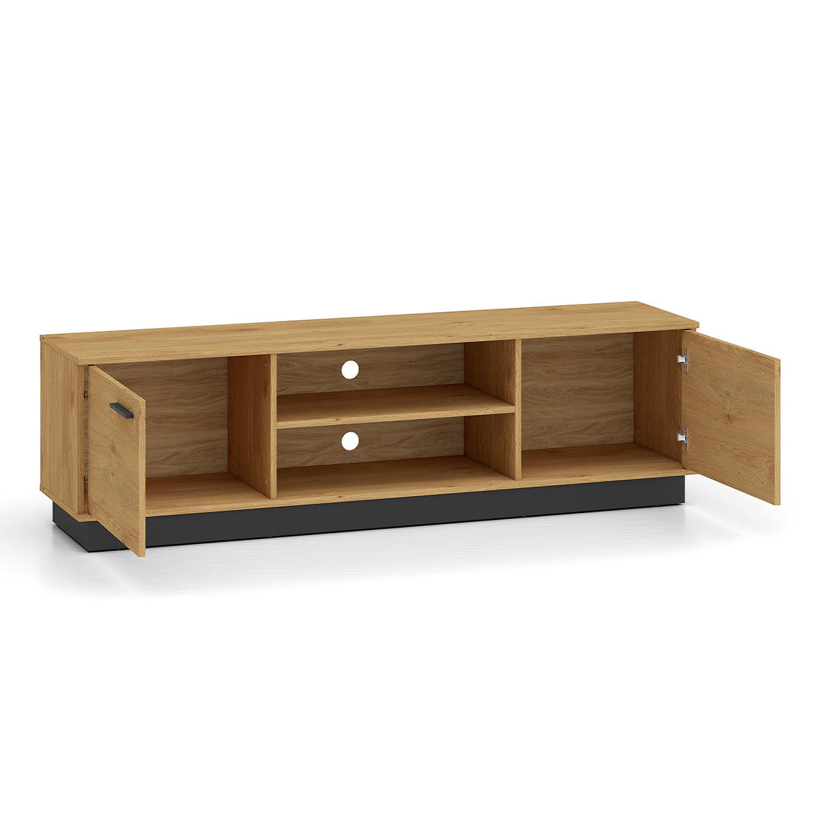 TV-MÖBEL Ysia Holz und Schwarz - Schwarz, Holzwerkstoff (170/49/40cm) - Petits-meubles