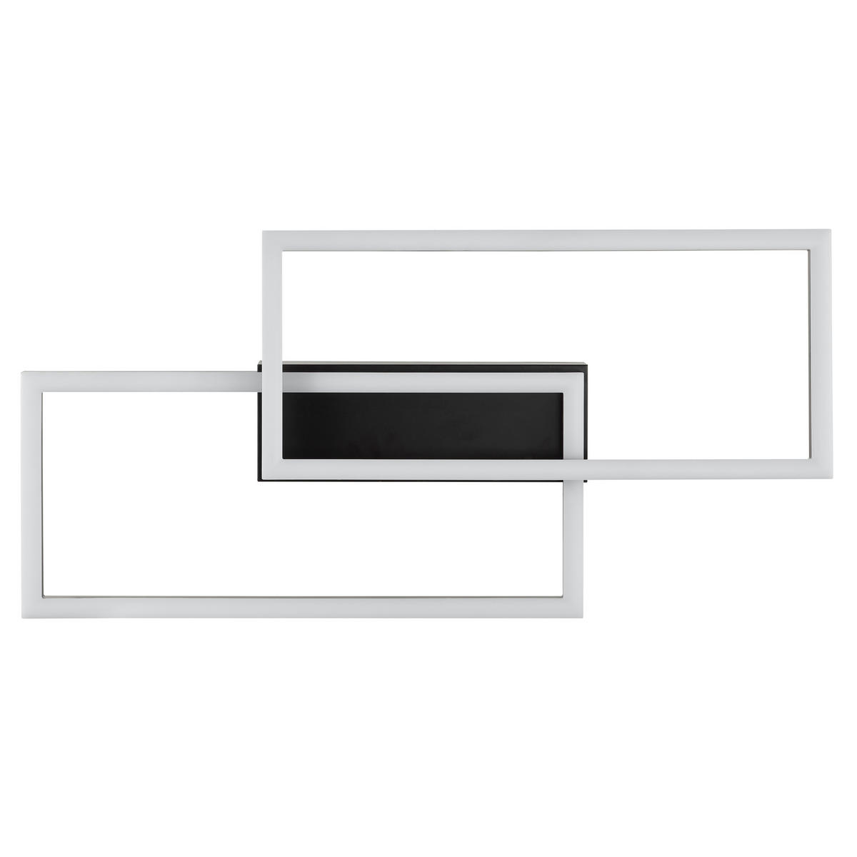 LED DECKENLEUCHTE Jorvic Schwarz 29/60/8 cm - Schwarz, Kunststoff (29/60/8cm) - Brilliant