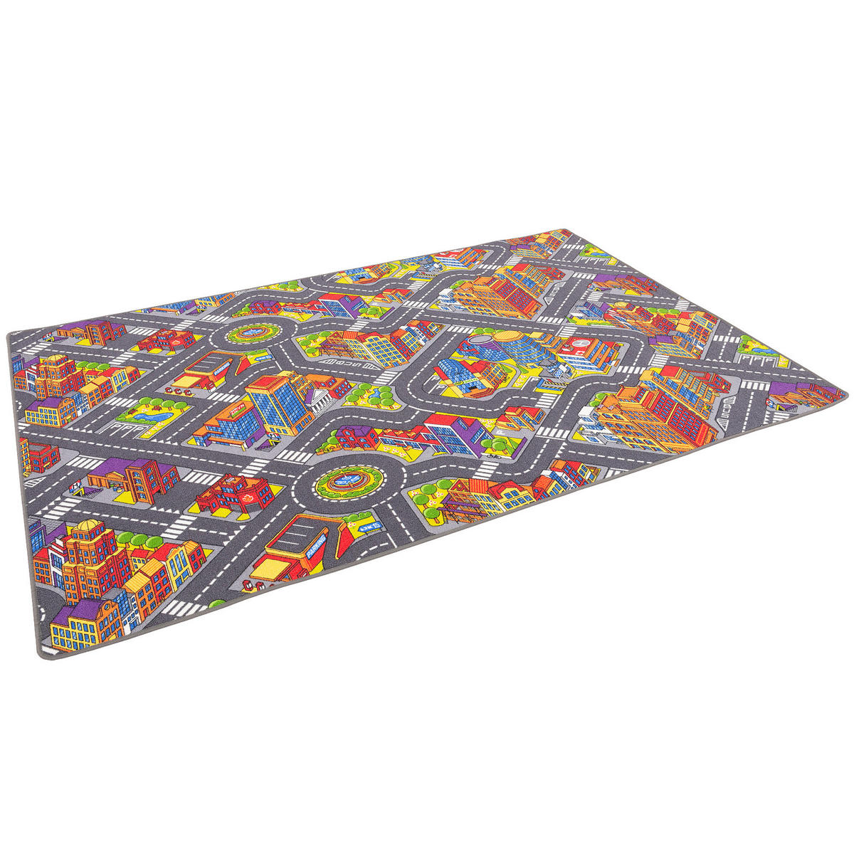 KINDER SPIEL STRASSENTEPPICH - Hellgrau, Textil (200/300cm) - Snapstyle