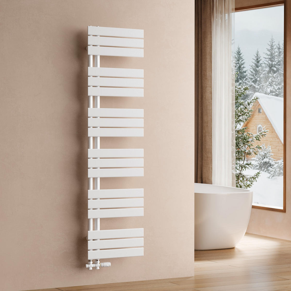 HEIZKÖRPER 159,9/40 cm Weiß aus Stahl 684 W Warmwasser mit Mittelanschluss G1/2" - Weiß, Metall (40/159.9/5.9cm) - S'AFIELINA