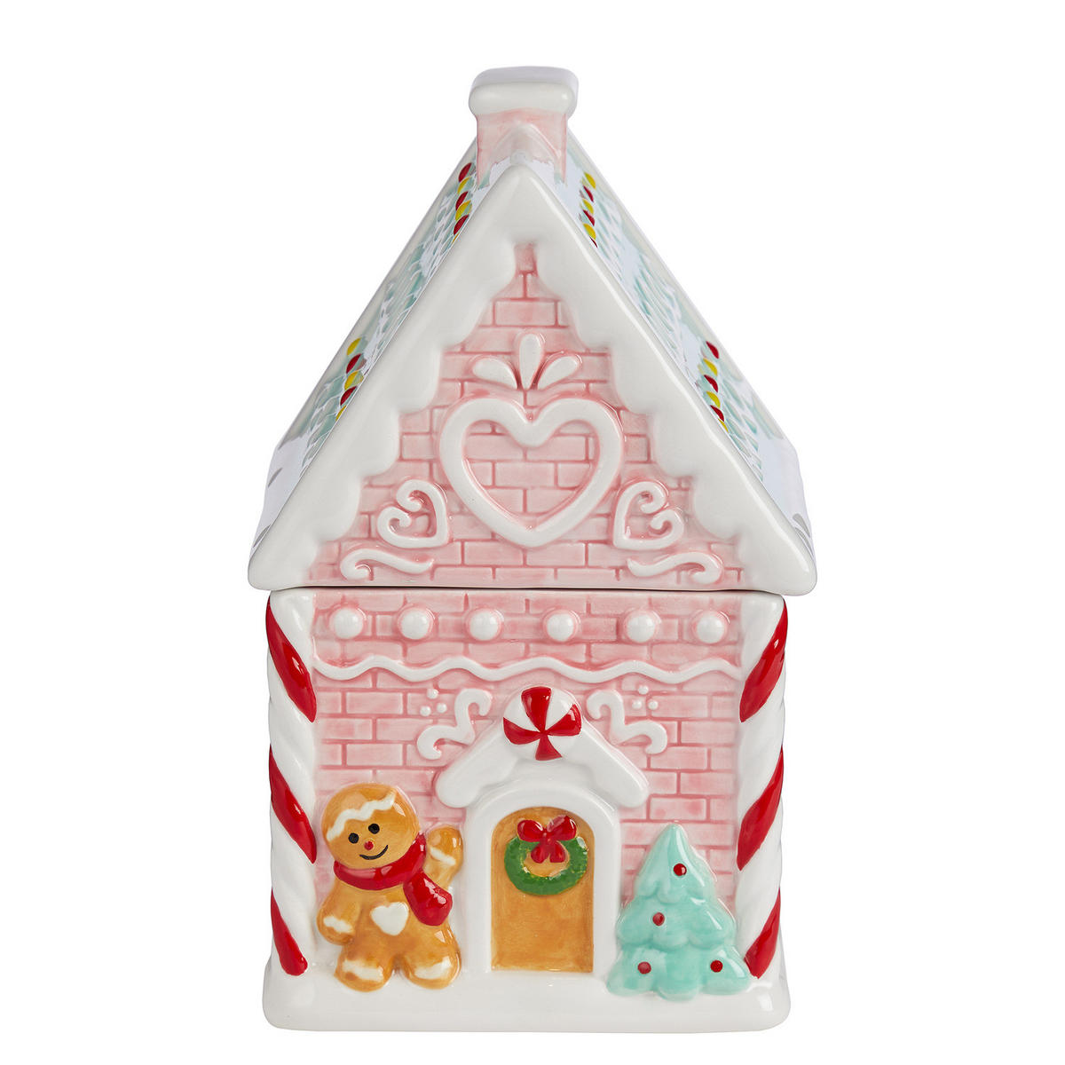 KEKSDOSE Sweet X-Mas Lebkuchenhaus - Rosa, Stein (16/26/16cm) - Butlers
