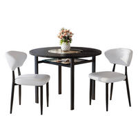 ESSGRUPPE DE-39376 3-teilig, mit 2 PU-Sesseln und Glasplatte Weiß - Weiß, Holzwerkstoff (100/76/100cm) - ComfortXL