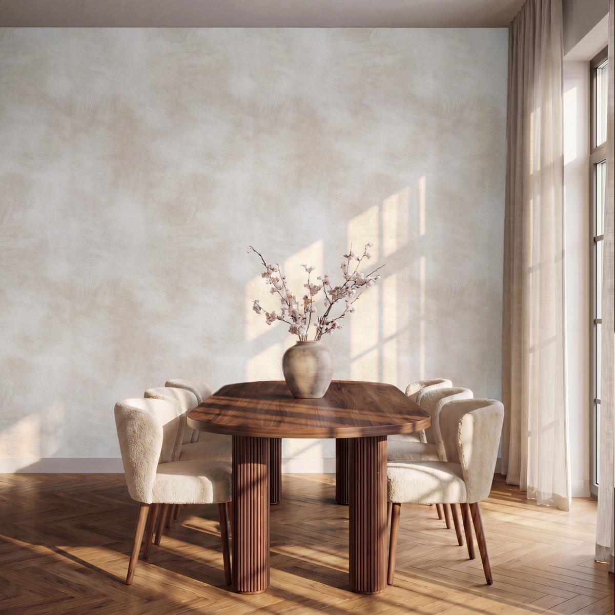 TAPETE - Dezent - Textur - Beige - 350x280 cm - Creme, Papier (350/280cm) - OnlyWow