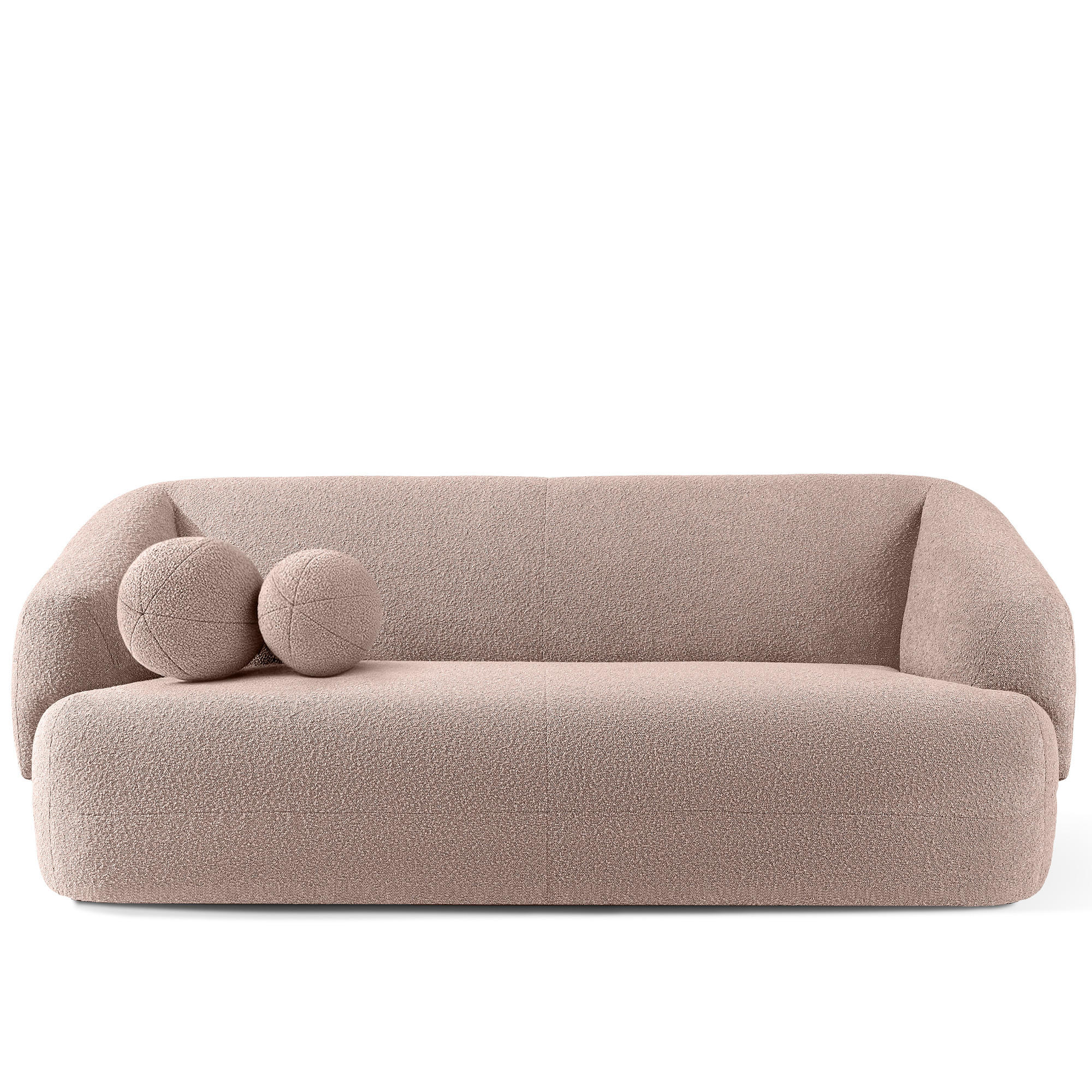 EINZELSOFA VIRA, Rosa, Bouclé - Pink/Schwarz, Holz/Holzwerkstoff (210/84/100cm) - KONSIMO®