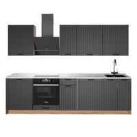 KUCHYNKA Fame-Line, Tmavo-sivá/Dub Goldkraft, 280 cm, AP Marble - dub medový/tmavosivá, kompozitné drevo (280/82/60cm) - Vicco