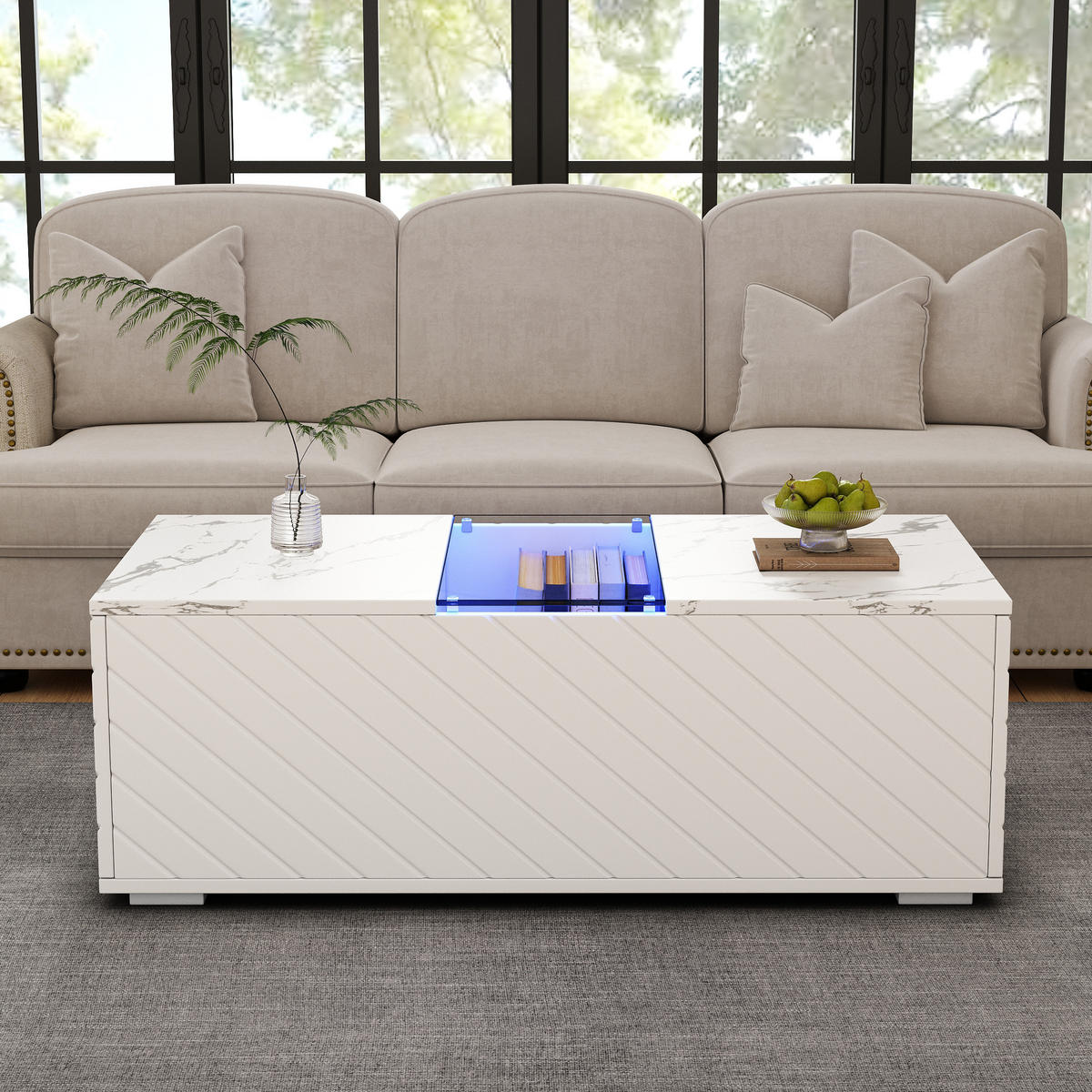 COUCHTISCH Weiß 100/50/35 cm - Weiß, Holzwerkstoff (100/50/35cm) - Urban Meuble