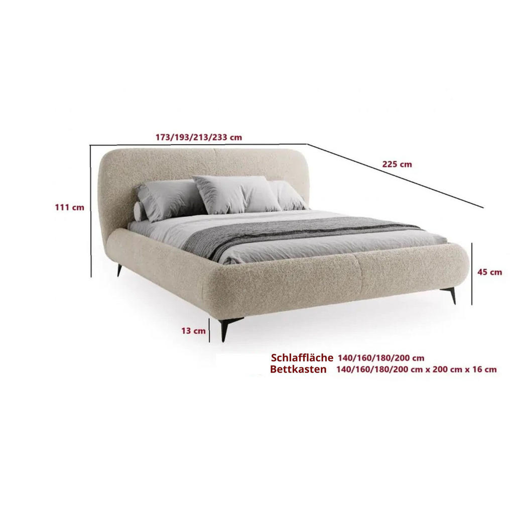 Thumbnail - Sepro Meble Polsterbett, Weiß, Textil, 140x200 cm, Oeko-Tex® Standard 100, Schlafzimmer, Betten, Polsterbetten