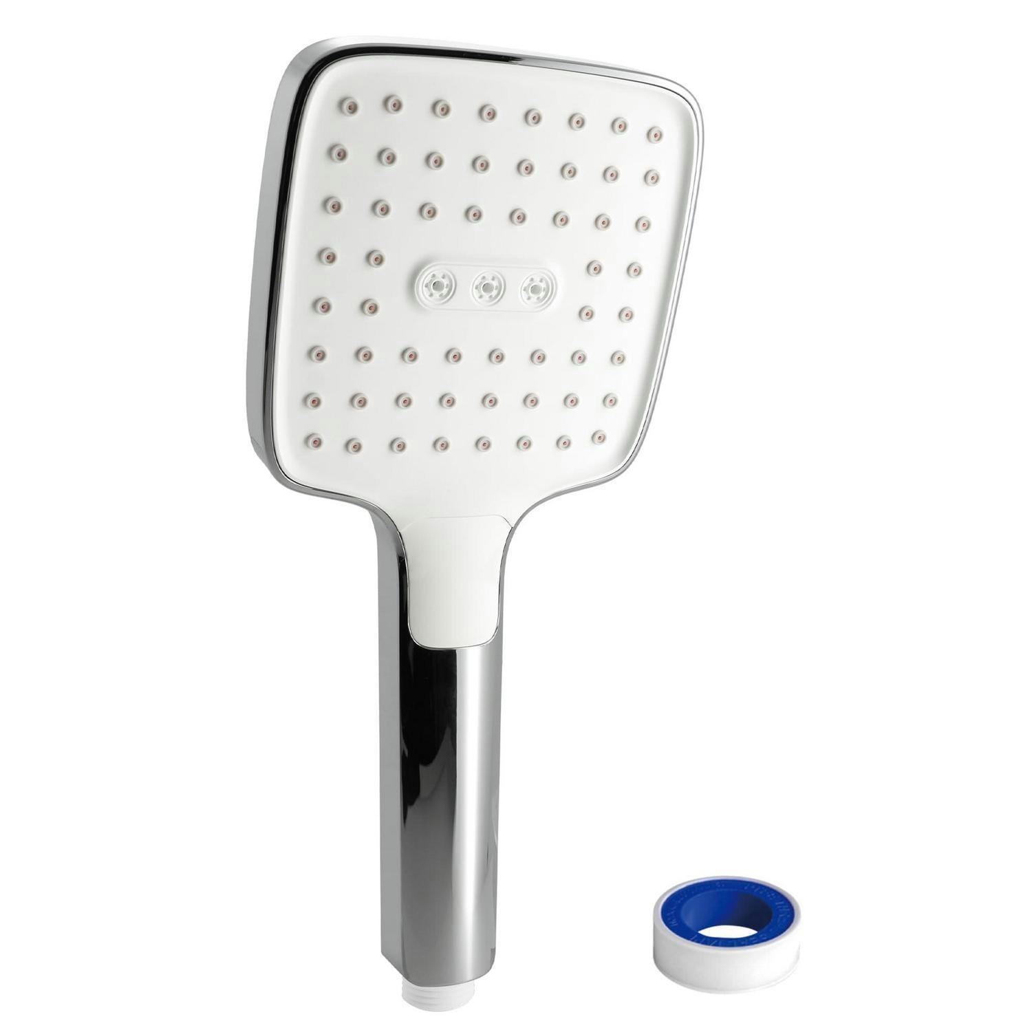 HANDBRAUSE mit 3 Strahlarten und Antikalk-Funktion - Silberfarben, Metall (15/12.7/33cm)