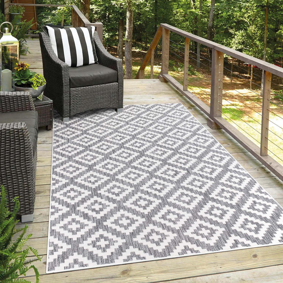 OUTDOOR-TEPPICH Sun 461 Grau 120x170 cm - Grau, Textil (120/170cm) - carpet city