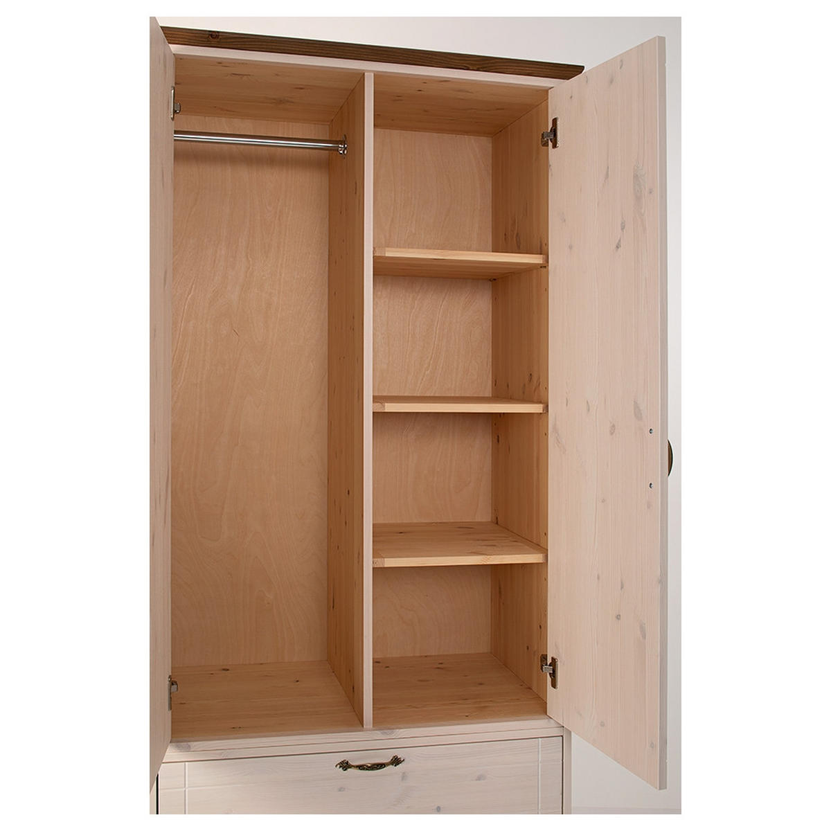 DREHTÜRENSCHRANK - Dunkelbraun/Weiß, Holz (89/192/52cm) - MSL wooden furniture