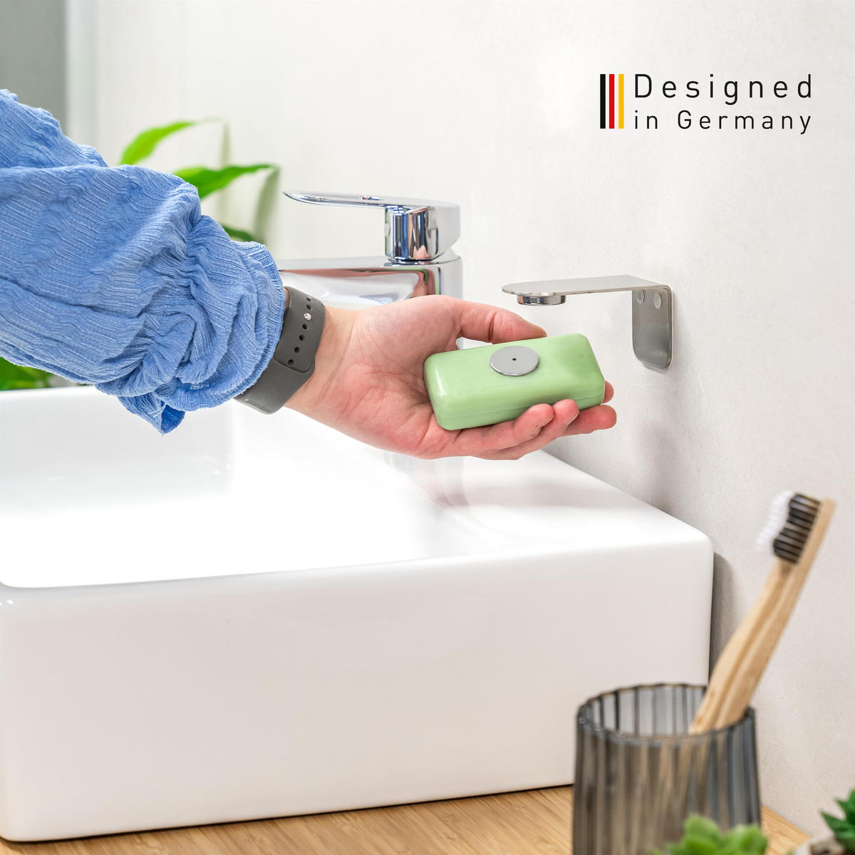 MAGNET-SEIFENHALTER PUREZZA 2er-Set matt - Silberfarben, Metall (4.5/4.5/8cm) - bremermann