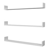 WANDREGAL-SET 3 TLG. Höganäs - Weiß, Holzwerkstoff (120/12/15cm) - [en.casa]