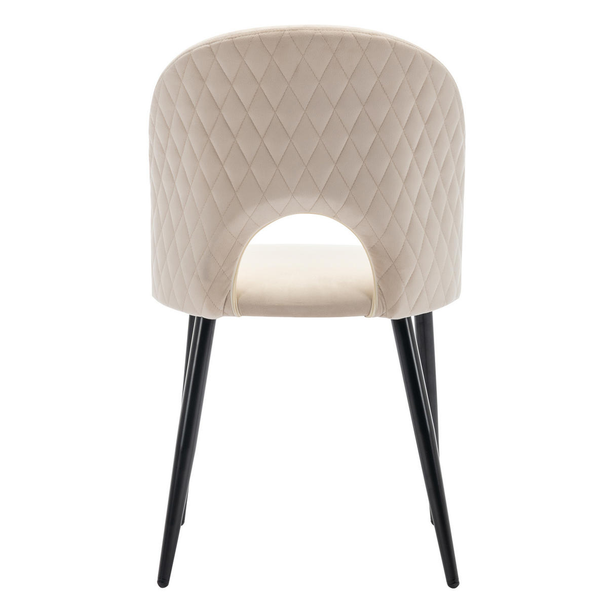POLSTERSTUHL mit Rückenlehne Samt Beige - Beige, Metall (44/84/47.1cm) - Meubliv