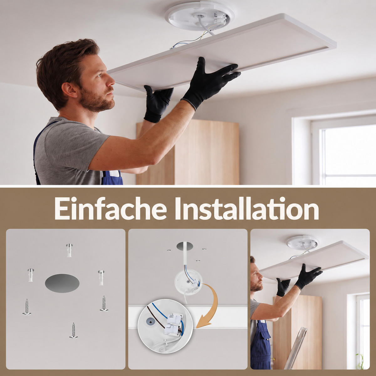 LED DECKENLEUCHTE Helyvith 100/25/5 cm - Weiß, Kunststoff/Metall (100/25/5cm) - ZMH