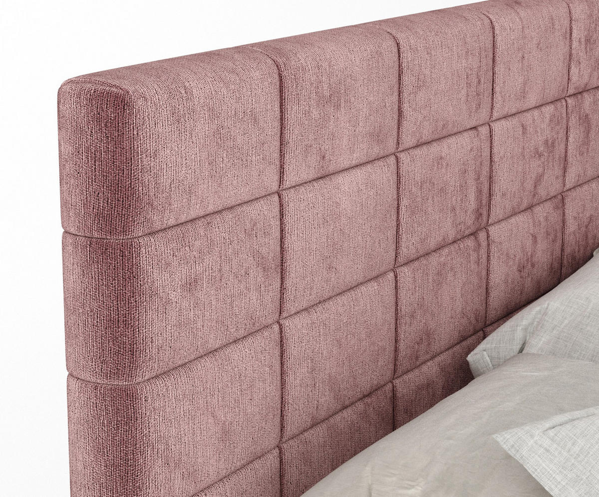 BOXSPRINGBETT Ava Rosa 140/200 cm - Schwarz/Rosa, Holz/Holzwerkstoff (140/200cm) - Maison de Reve