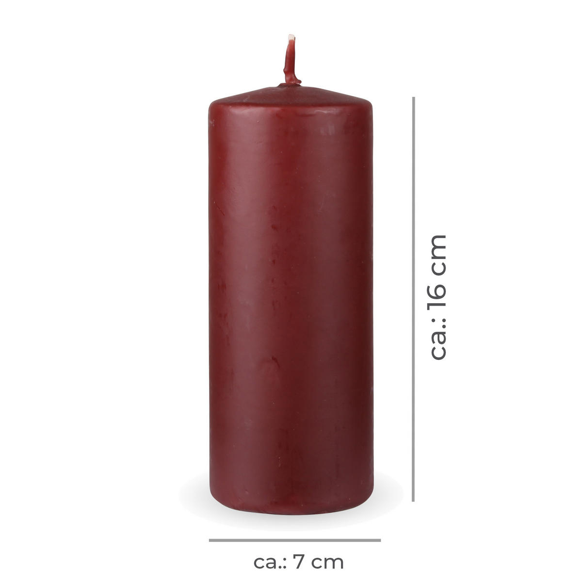 STUMPENKERZEN "Braun", Größe Ø7cm x Höhe: 16 cm - Braun, Naturmaterialien (7/16cm) - HS Candle
