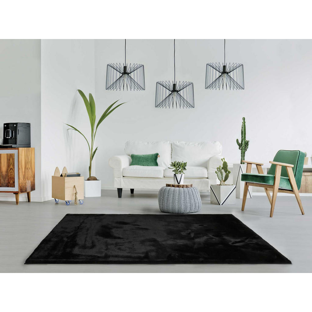 Thumbnail - Atticgo Webteppich, Schwarz, Textil, Uni, Rund, 120x120 cm, in verschiedenen Größen erhältlich, Teppiche & Böden, Teppic...