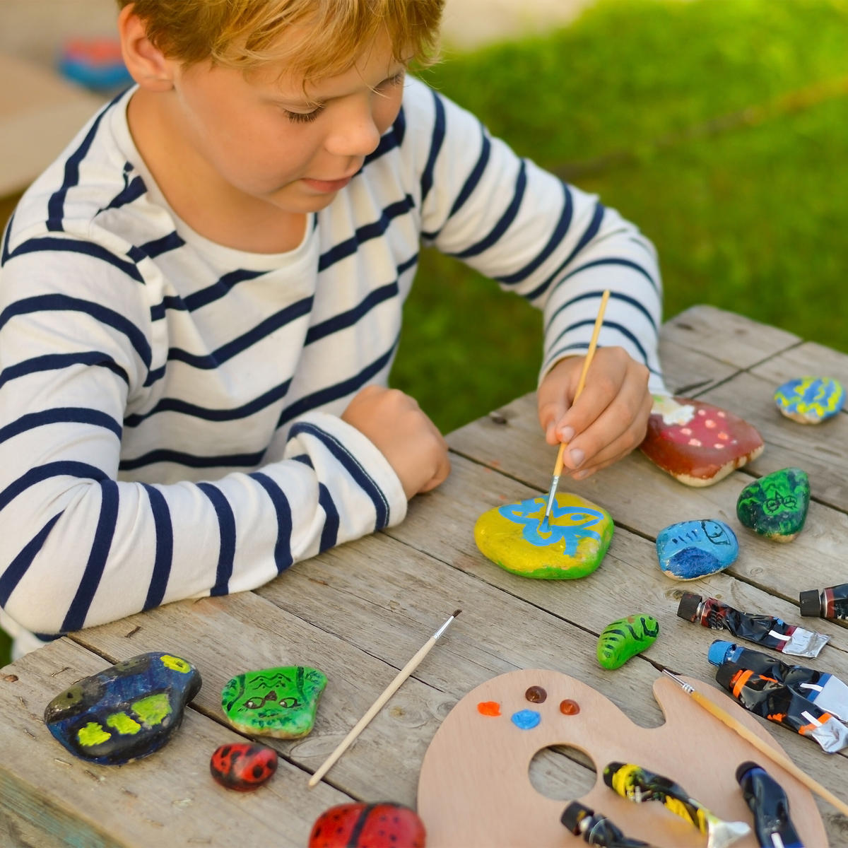 MALSTEINE - Grau, Stein (9/2/5cm) - Relaxdays