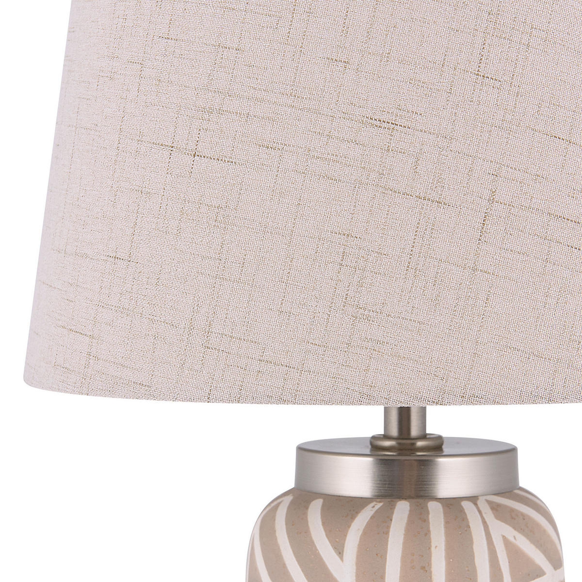 TISCHLAMPE Traisen 28/28/48 cm - Beige, Keramik (28/28/48cm) - Beliani
