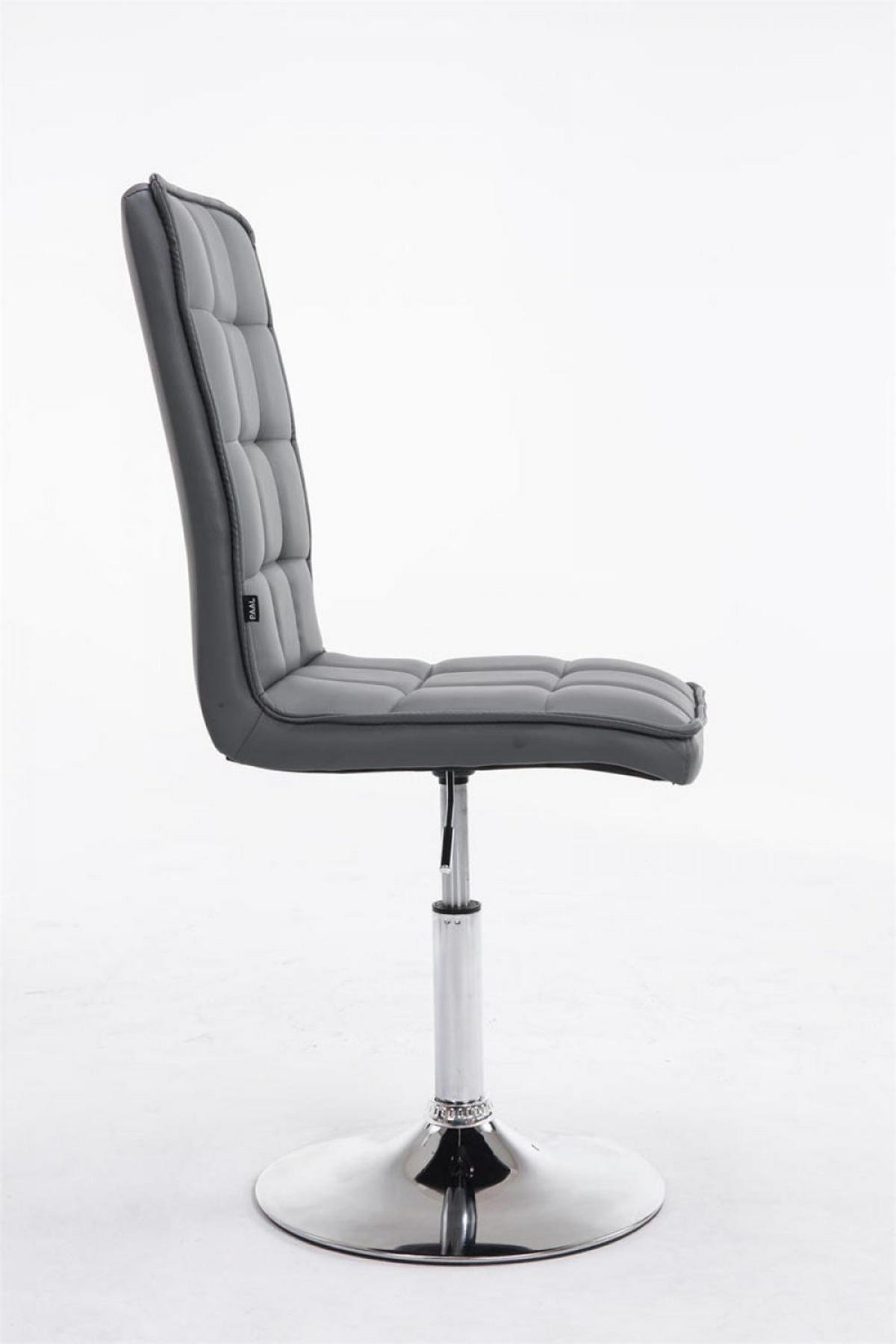 DREHSTUHL Lederlook grau - Chromfarben/Grau, Textil/Metall (43/90/59cm) - CLP